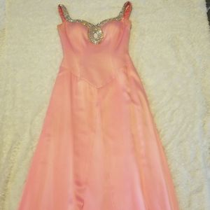 Custom Tony Bowls Pink Swarovski bodice dress